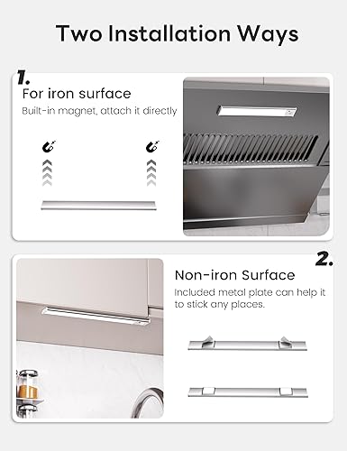 Miniatura 2 de Paquete de 2 luces de armario con sensor de movimiento con 3 ajustes de temperatura de color y brillo, iluminación LED recargable para iluminación