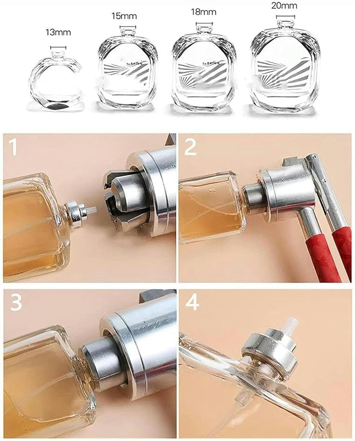 Crimpadora de viales de mano, herramienta esencial para sellar botellas de perfume, perfecta para viales abatibles de 20 mm