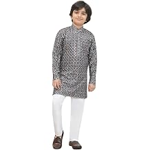 AJ DEZINES Kids Cotton Blend Full Sleeve Embroidered Kurta Pajama Set for Boys - Indian Ethnic wear
