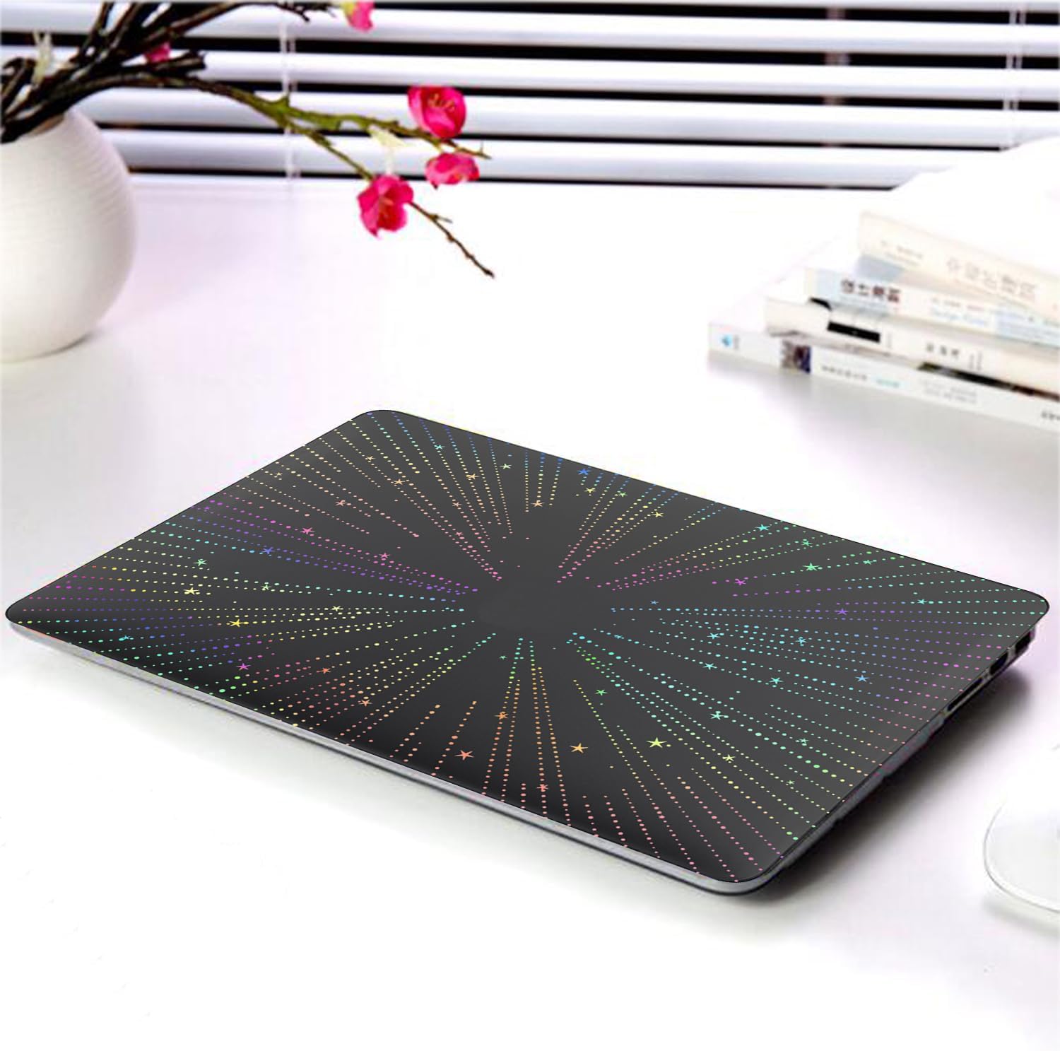 Laptop Case Compatible with MacBook Air 11 inch 2015 2014 2013 2012 2011 2010 Model A1370 A1465, Colorful Pattern Laser Hard Shell Case Cover & Keyboard Cover & Leather Bag, Star