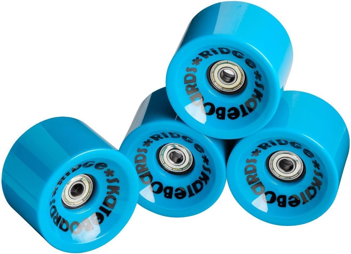 70mm 78A PU Longboard Skate Wheels with ABEC 7 Bearings by RiDGE Skateboards