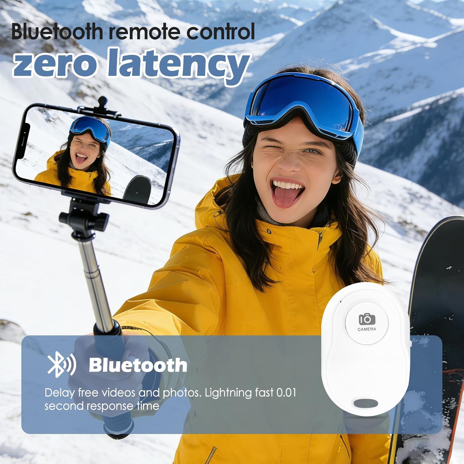 Selfie Monitor Screen for iPhone/Android,Magnetic Phone Vlog Selfie Screen with 1500mAh Battery&Bluetooth Remote,Wireless Back Camera Monitor for Live Streaming/TikTok (White)