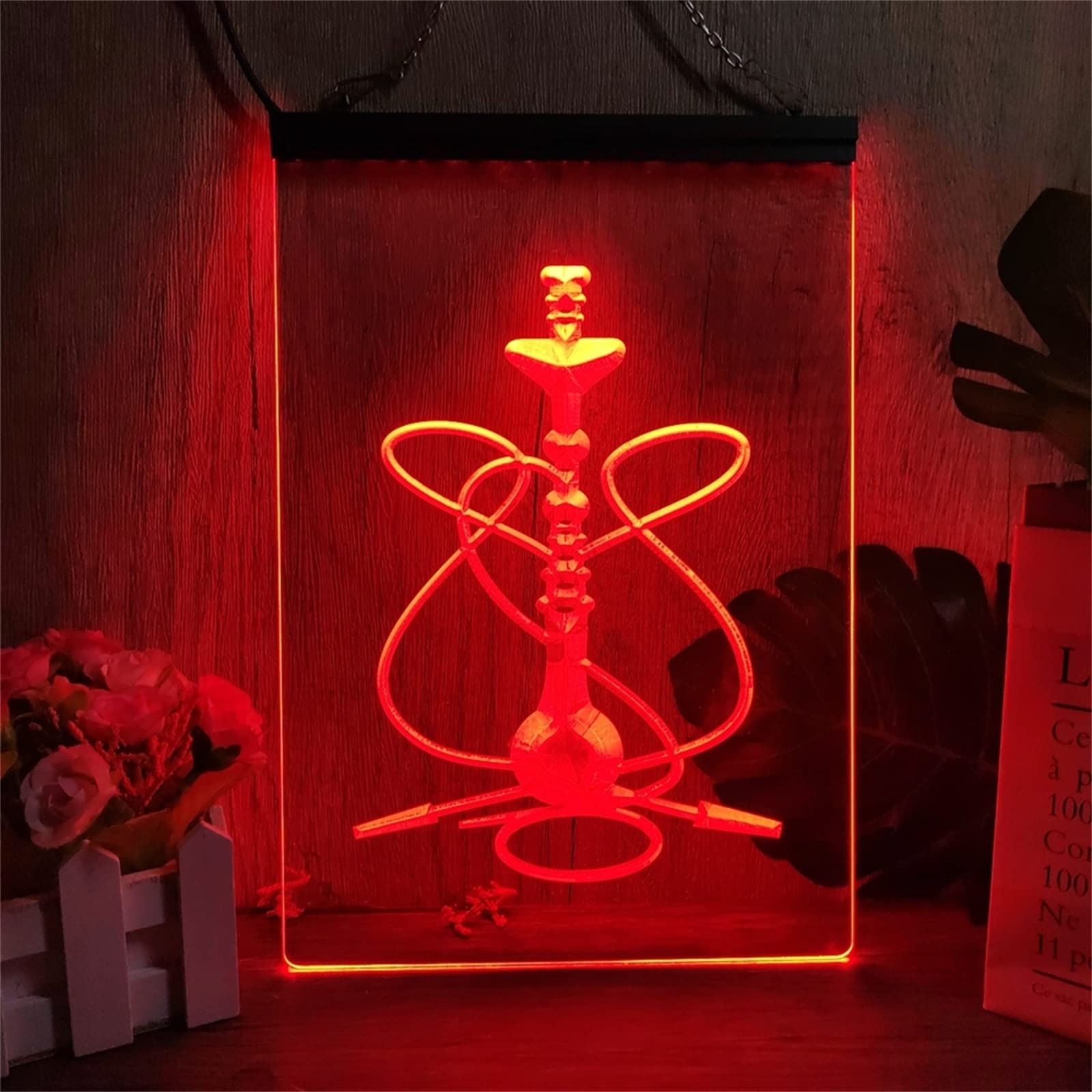 Señal de neón LED de Barra Shisha, decoración de Pared de Tienda de cachimba, atenuación remota RGB, Luces de neón USB, Luces nocturnas, señal Luminosa,30x20cm