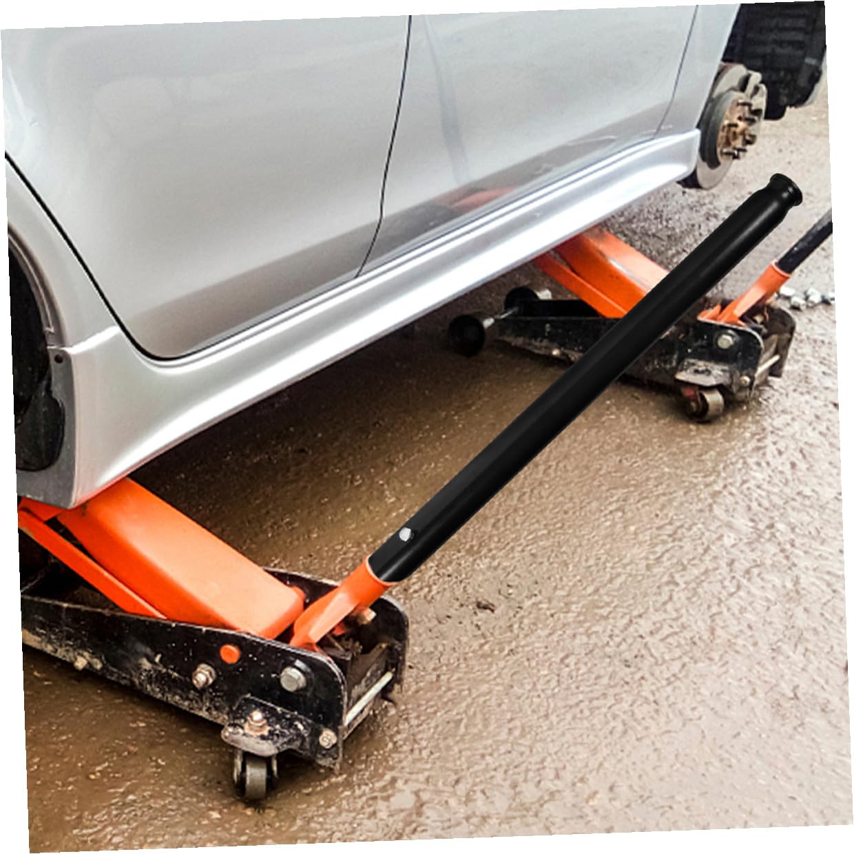 GARVALON 2 Szt. Hydrauliczny Uchwyt Do Podnośnika Podłogowego Tony Wymiana Drążka Dźwigni z Antypoślizgowym Silikonowym Chwytem Trwały Stalowo-plastikowy Materiał