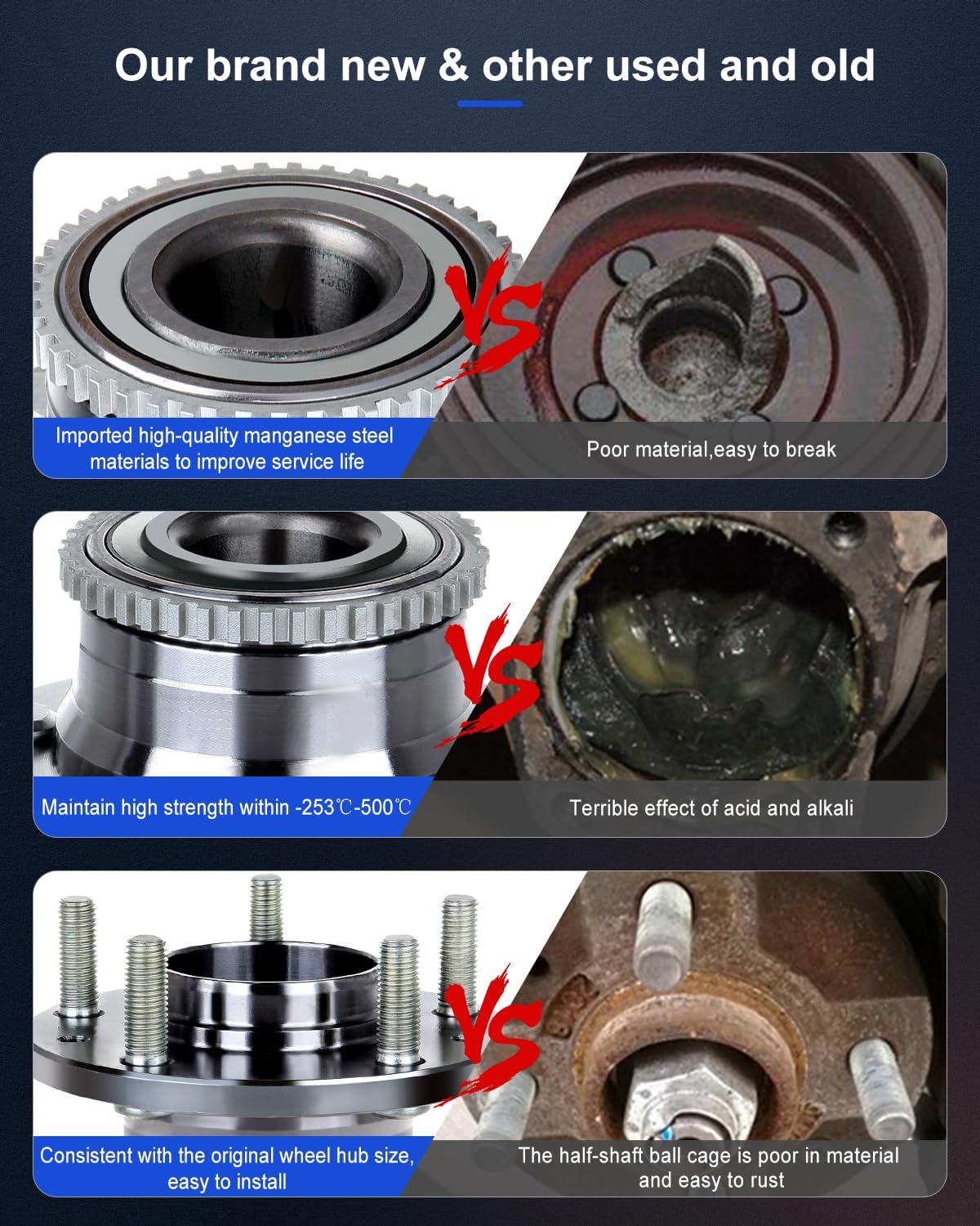 ECCPP Replacement for Wheel Bearing Hub 512269 X2 Bearing Assembly Rear 5 Lugs W/ABS Sensor for 1991-2009 Dodge Stealth/Viper 1990-2006 Mazda MPV/Protege/Protege5 1991-2006 Mitsubishi 3000GT/Lancer