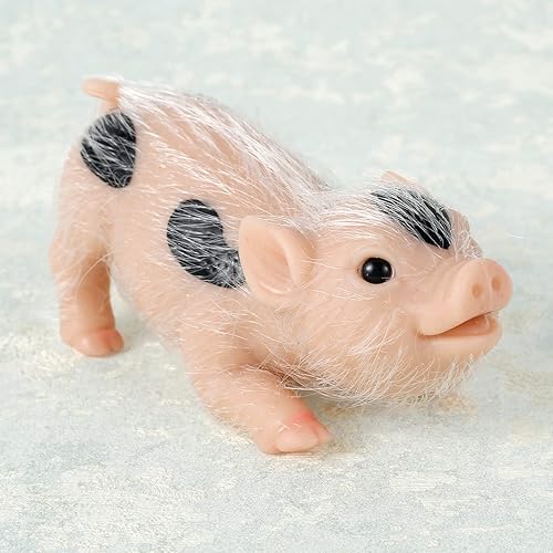Miniatura 8 de Juguete de cerdo de silicona para regalar en Navidad, mini muñeca de cerdo de silicona suave y realista de 6 pulgadas, linda mascota en miniatura