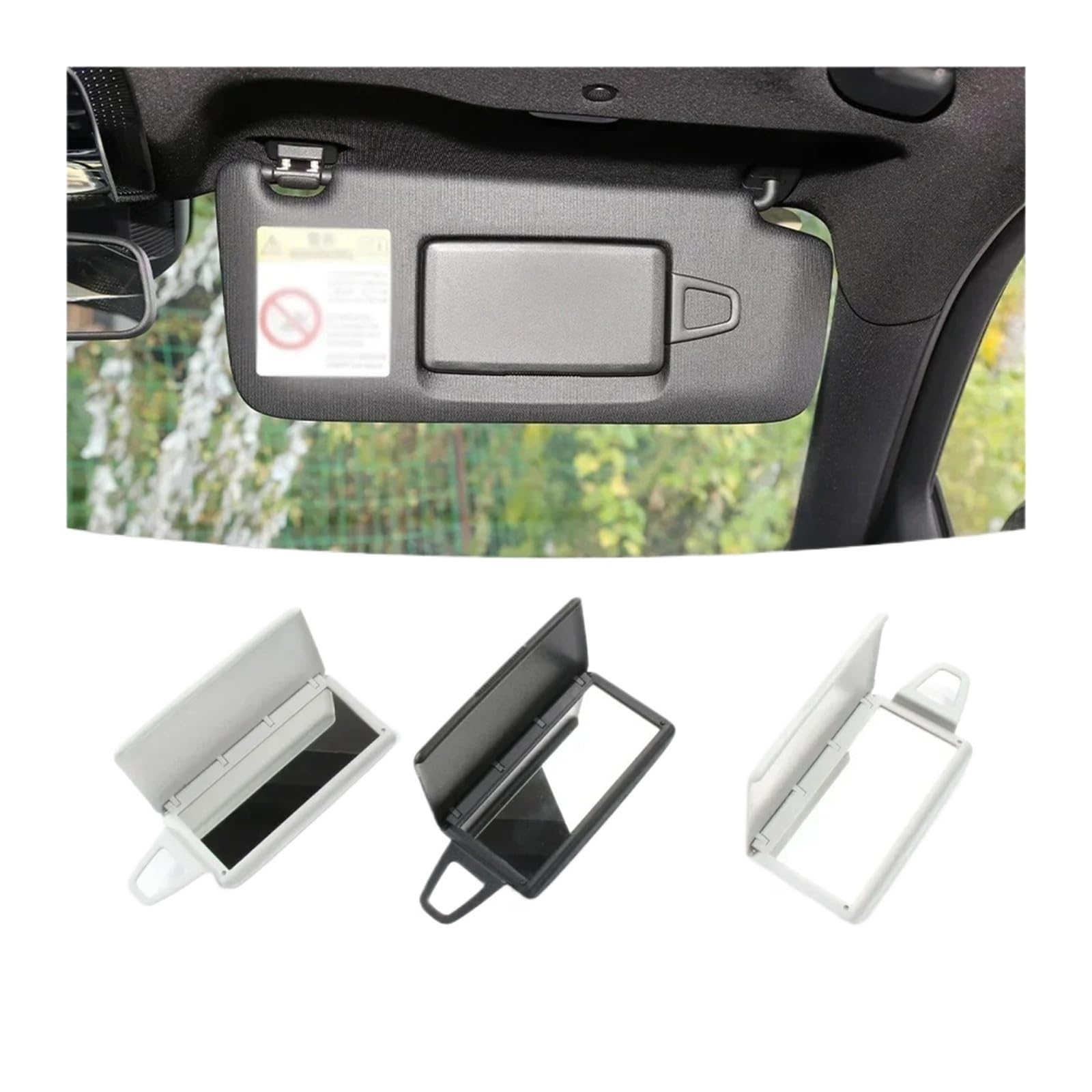 2068106902 Auto Sonnenblende Sonnenschutz Panel Make-Up Kosmetik Spiegel Kompatibel Für Mercedes Benz C Klasse W206 EQE/EQE SUV 2022-2025(White-R)