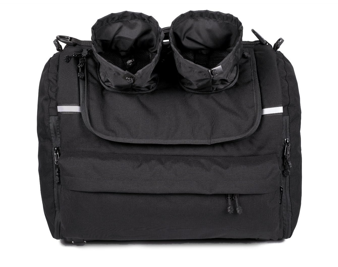 Pet Bag - Bolsa para moto para perros (2-36 kg), impermeable, portátil, con triple ventilación, para equipaje o asiento, de Cordura (doble)