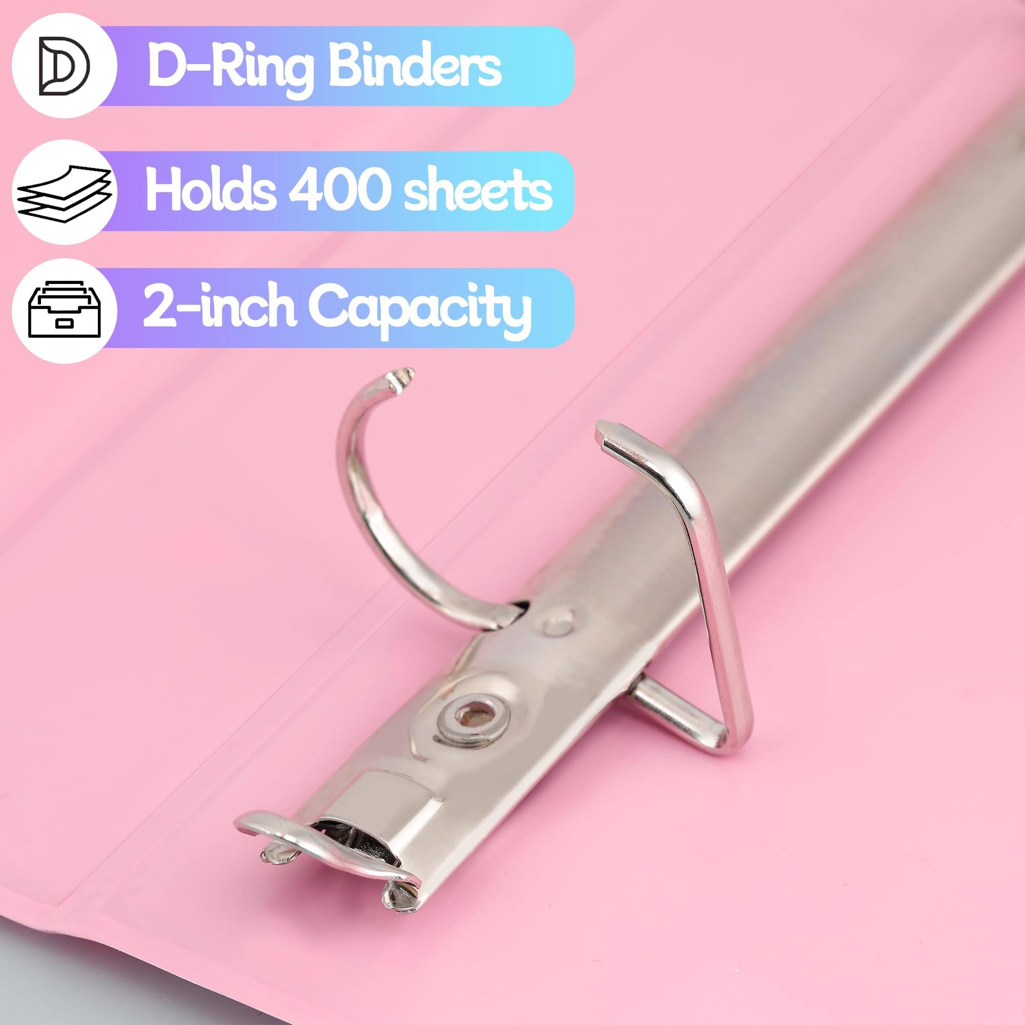 Zzrywuty Economy 4er Pack 3 Ringbuch 5.1 cm Halten 225 Blatt Präsentationsansicht Ordner D-Ring für Büro, Schule, Zuhause (Pastell-Sortiment)
