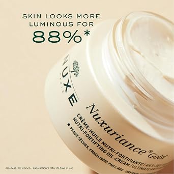 NUXE Nuxuriance Gold Nutri-Fortifying Oil-Cream, Anti-Aging, Redensifying, Illuminating Face Moisturizer with Hyaluronic Acid & Nutri-Restorative Complex, 1.7 Fl Oz