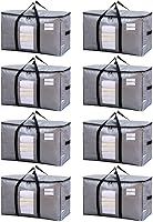 Vista 30 de TAILI - Bolsas de mudanza extra grandes, paquete de 4 bolsas negras resistentes para almacenamiento con ventana visible, asas envolventes