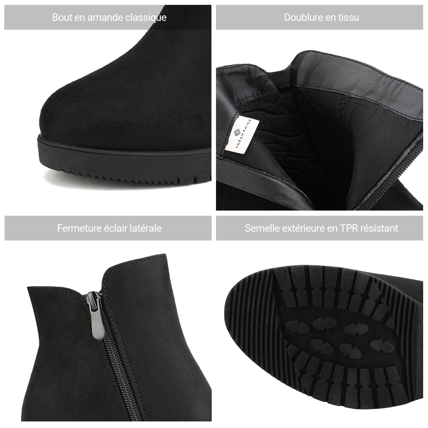 DREAM PAIRS Damen Stiefeletten Niedrigem Absatz DickerSohle