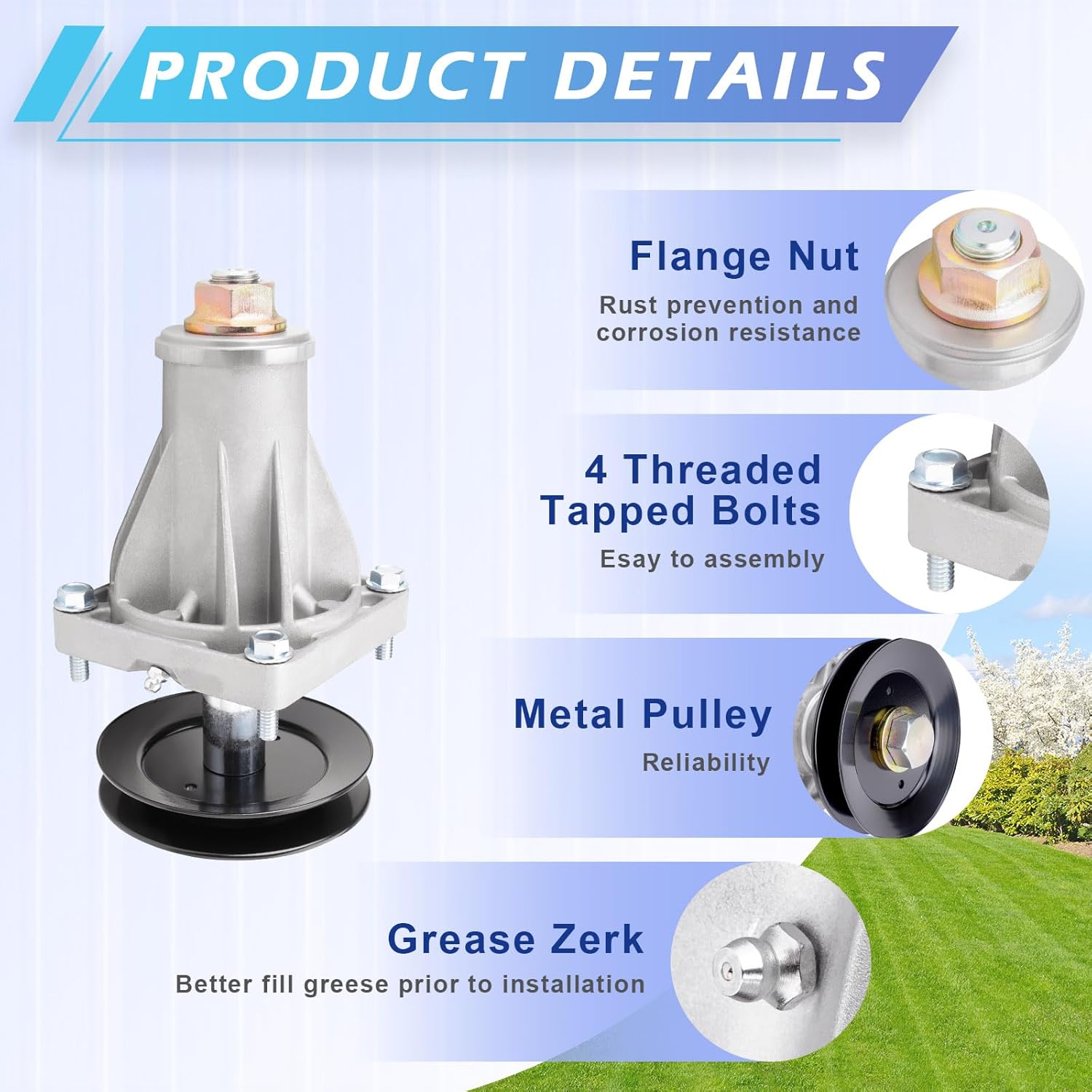 918-06994 Mower Spindle Replaces 918-06994A 618-06994A 618-06994 Compatible with Cub Ca det Z-Force SZ48 SX48 S48 L48 LZ48, MTD Craftsman Z8200 Zero Turn Mowers