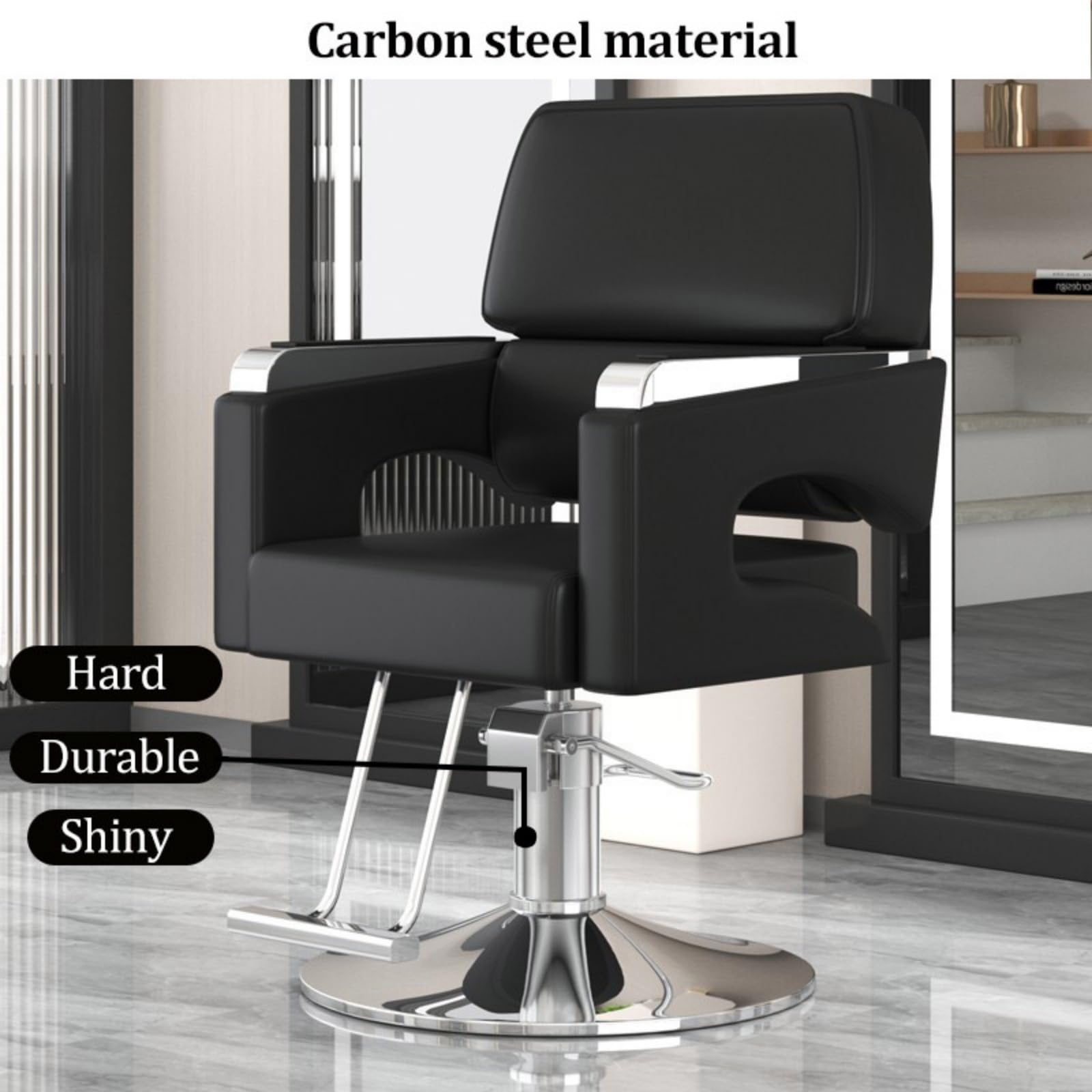 Friseurstühle, hydraulisch verstellbarer Salonstuhl – 360° drehbarer Friseur- und Tattoo-Stuhl, höhenverstellbar 84–94 cm, Grau – Professionelle Ausstattung für Friseursalons und Kosmetikstu