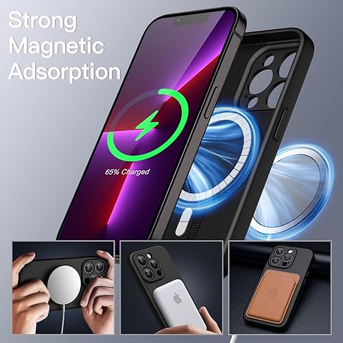 Miniatura 3 de JETech Funda magnética de silicona para iPhone 13 Pro Max de 6.7 pulgadas, compatible con MagSafe, funda de teléfono con lente de cámara protección
