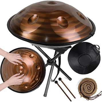 Hand Pandorum - Hand Pan Steel Drum - Hand Pandorum Steel Hand Pan, 9/10/12/14 Sounds Hand Drum D Kurdish Minor, 432 Hz Hand Pandorum Percussion Steel Hand Pandorum, Handpan Bag, 2 Mallets, Hand Drum
