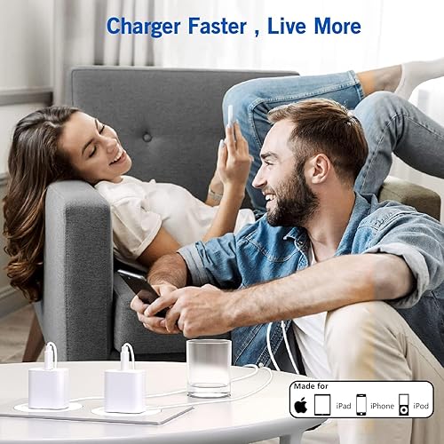 Miniatura 7 de Cargador de iPhone de carga rápida, PD i Phone USB C Cargador de pared Bloque i Phone 14 Cargador rápido con cable USB C a Lightning de 3 pies, cubo