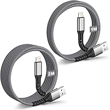 iPhone Cable Fast Charging 1m+2m, iPhone Charger Cable 2Pack MFi Certified Lightning USB Cable Nylon Braided Cape iPhone for Apple iPhone 14 13 12 11 Pro MAX XR X 8 7 6S 6 Plus 5 5S, iPad
