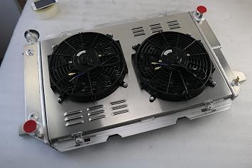 Ford F150 Radiator, Ford F250 Radiator, Ford F350 Radiator, Aluminum Radiator for 1985-1997 Ford F150 F250 F350 Bronco V8 Pickup, 3 Row Radiator + Shroud/Fan + Relay Kit