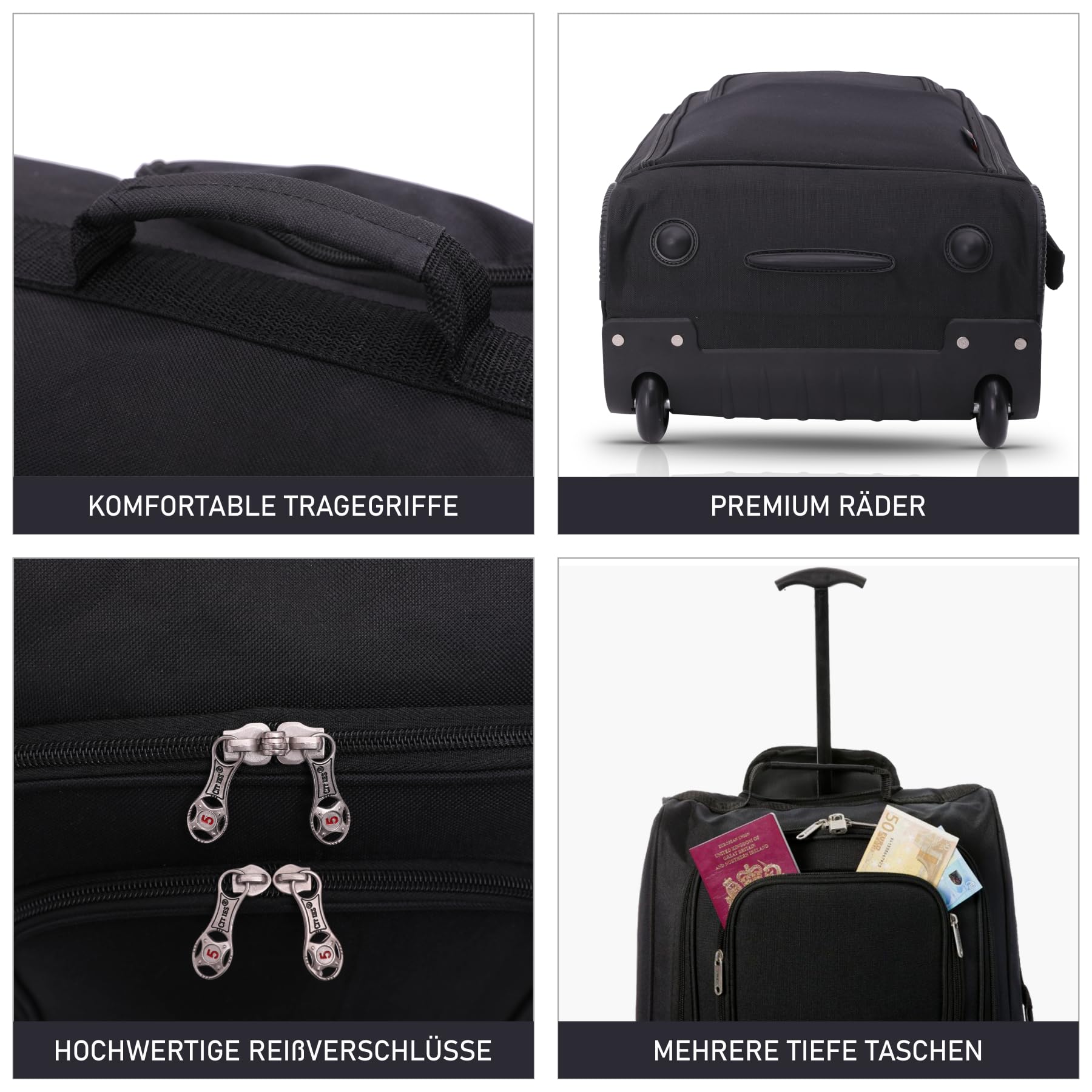 5 Cities Leichte Reisetasche mit 55 cm Rädern