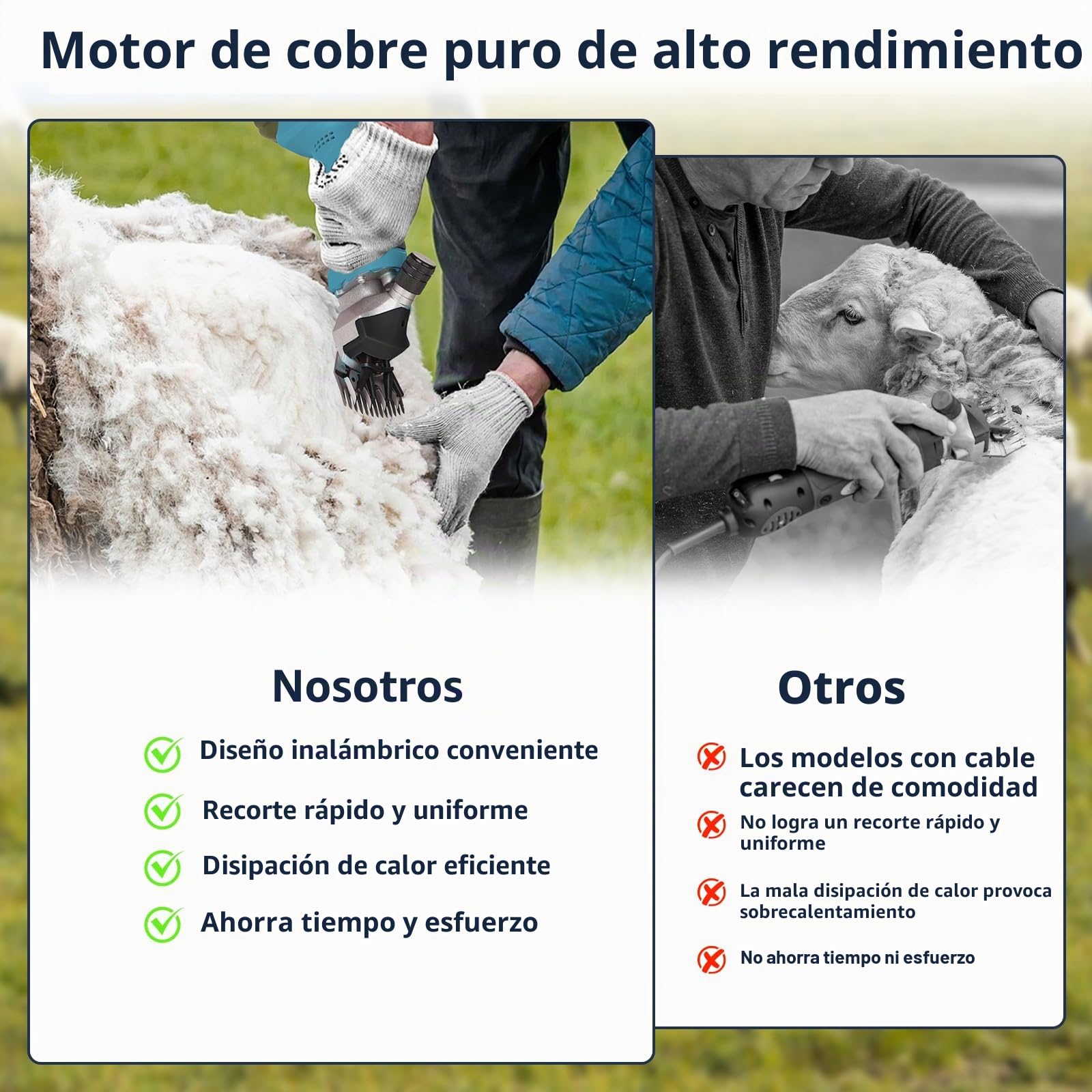 Máquina Cortapelo para Ovejas Electrica para Makita 18V Akku(Sin batería), 550W Maquina Esquilar Ovejas con Cuchillas tanto de 9 como de 13, 3000 RPM, para Oveja Ovino Alpacas Cabras