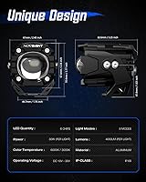 Vista 7 de NOVSIGHT Luces LED Pods Luces de Conducción - 2'' con 8 Modos de Luz 2 Tipos de Soportes, Impermeable Fuera de Carretera LED Light Pod