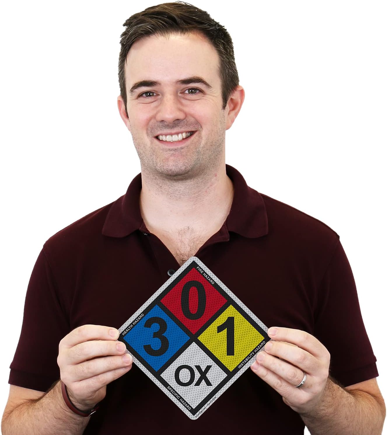 SmartSign - S-5542 NFPA Magnetic Sign Kit (Placard, Digits & Symbols) By | 10" Square 3M High Intensity Reflective Black/Blue/Red/Yellow on White