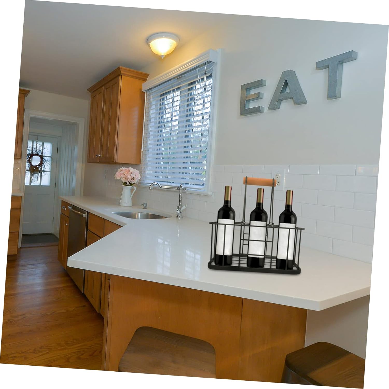 PRETYZOOM Household Storage Basket Hand-held Wine Rack Iron Wine Rack Gold Decor