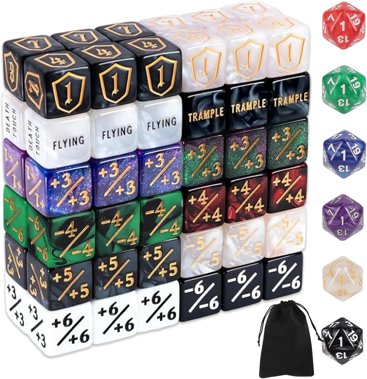 Blauwe Glitter Papier Handgemaakte Dobbelstenen Set - Genvi Games