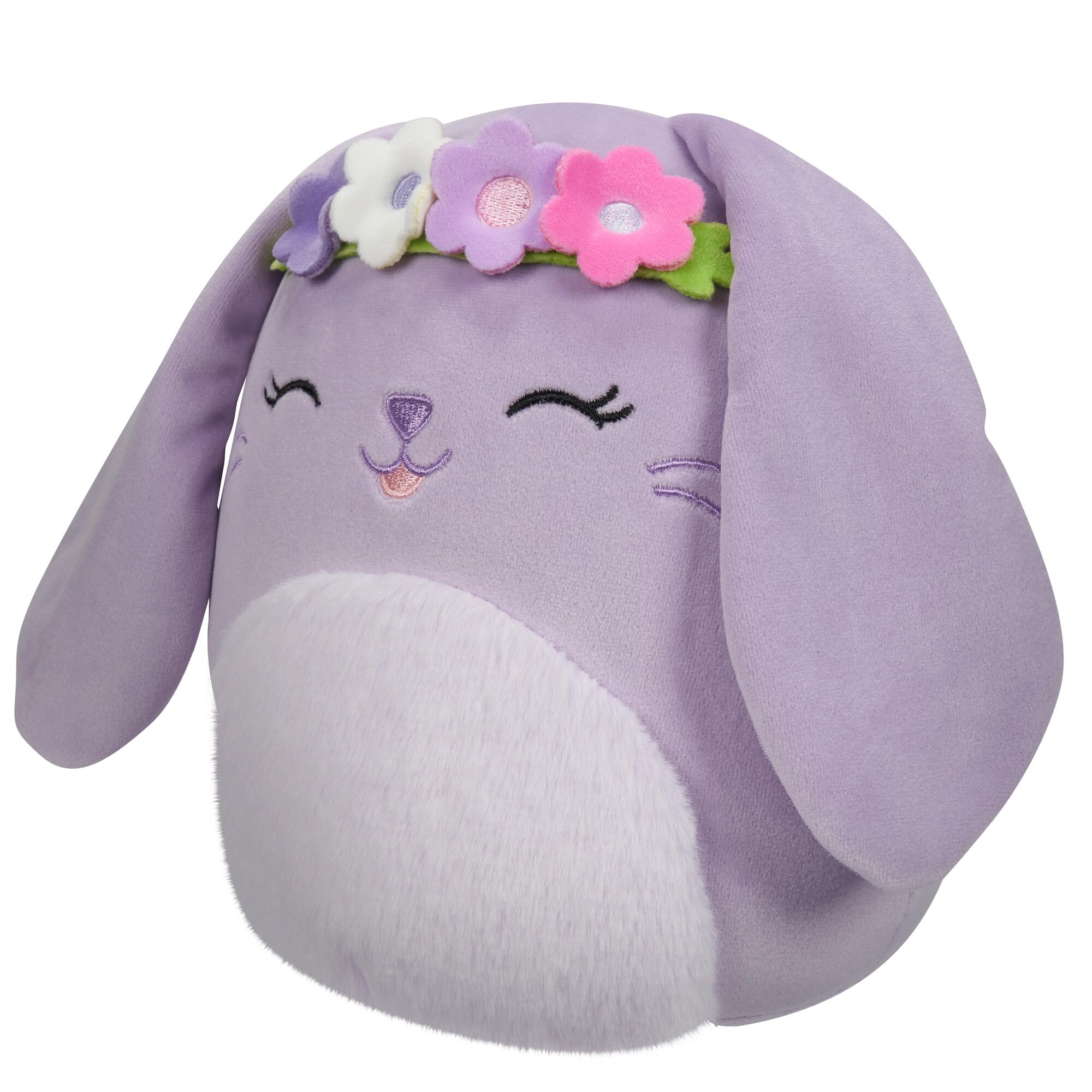 Squishmallows Oryginalny 18 cm - Wielkanoc Squishmallows - Bąbelki Lawendowy Królik Z Kwiatową Koroną