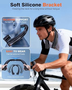 Portable Neck Fan, 6000mAh Personal Fan, 360 Cooling Rechargeable Wearable Fan, 6 Speeds Adjustable Hands-Free Fans for Travel, Outdoor, Office, Ideal Summer Gifts