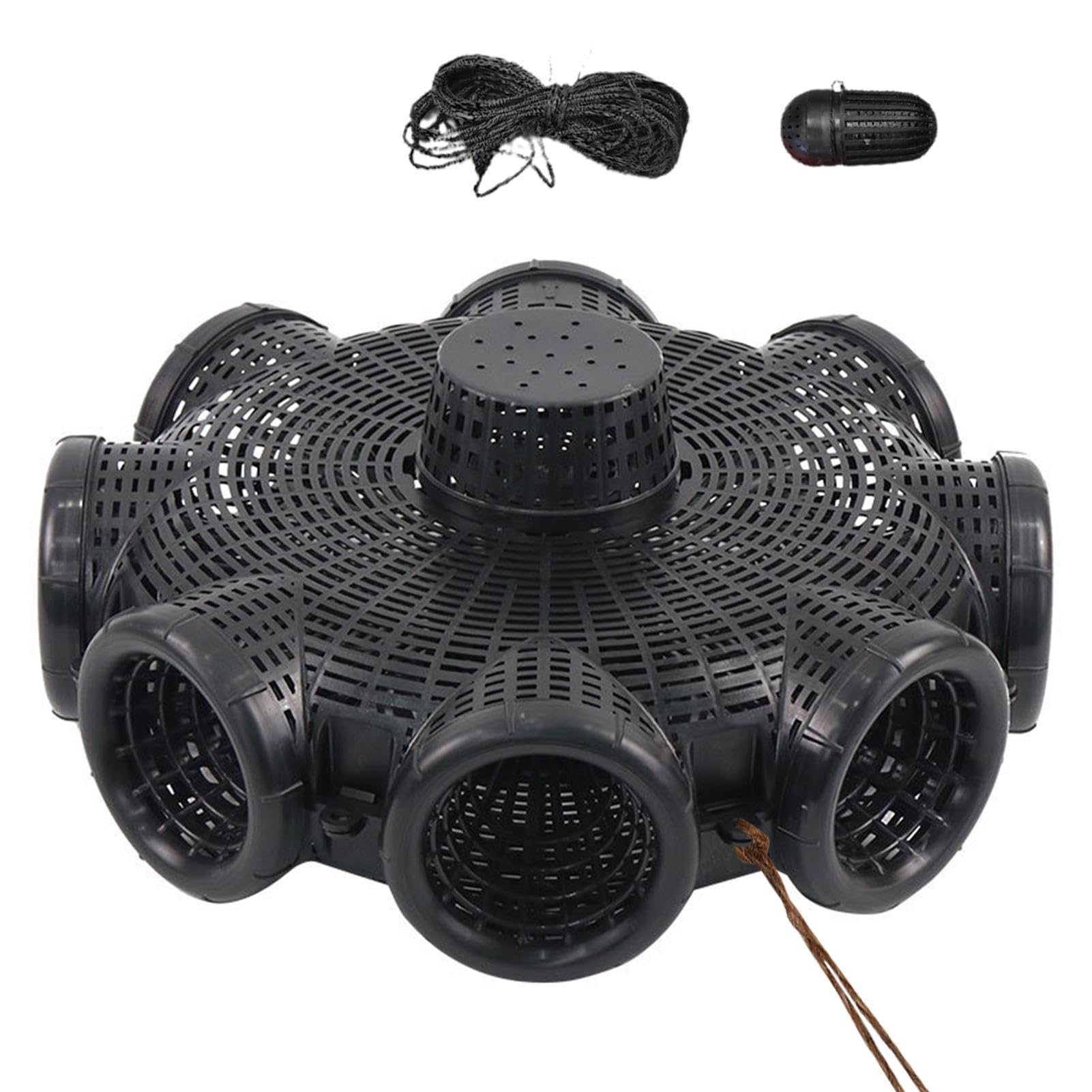 Trampas para peces pequeños, trampa de red de pesca para jaula de | peces, trampa de , jaula de red de con 8 agujeros, trampa portátil para camarones, accesorios de pesca