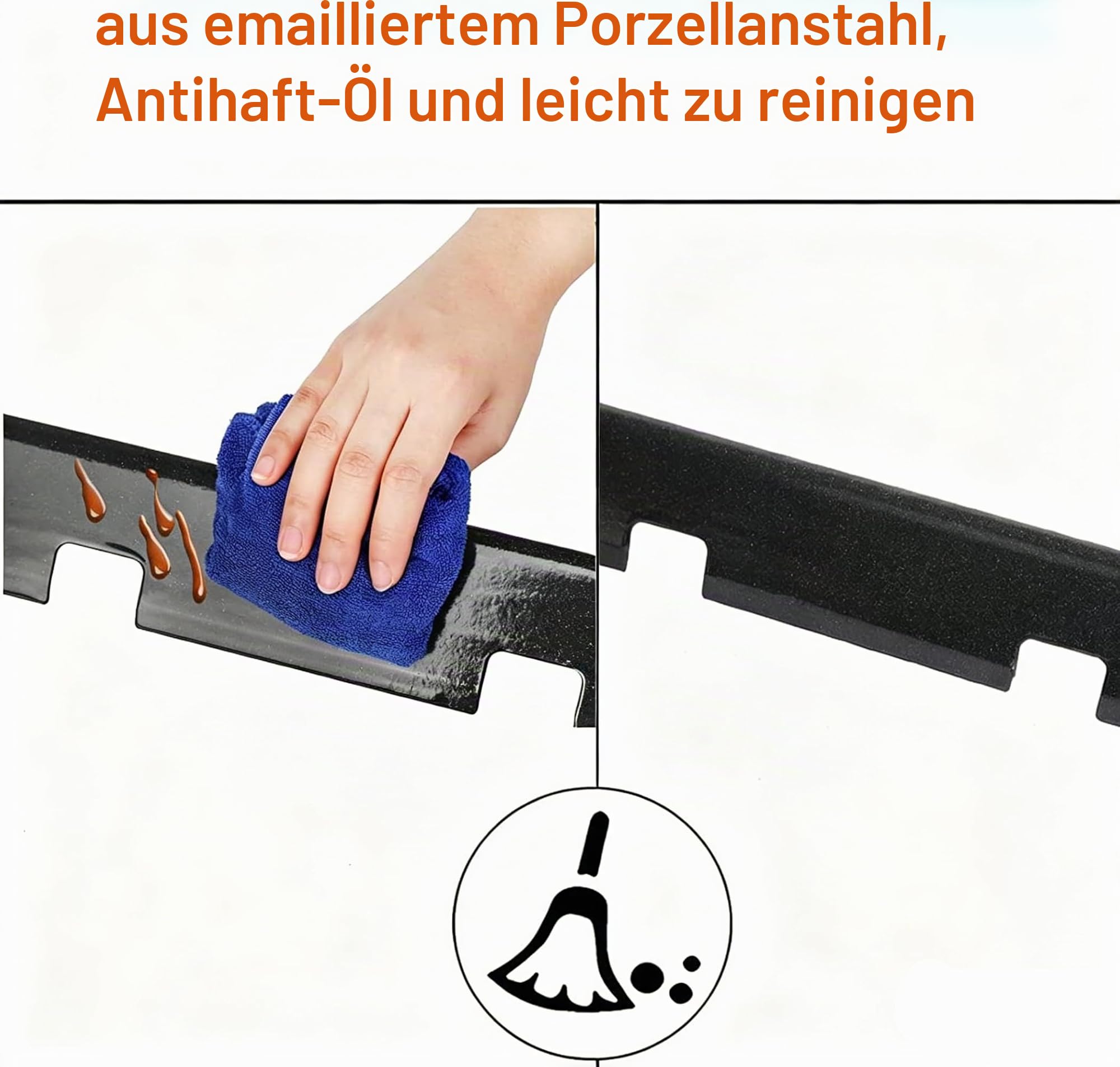 GFTIME 7635 38,9cm Flavorizer Bar für Weber Spirit I E210/220 & II E210/S210 (mit vorderen Brennerknöpfen), Porzellanemaille Hitzeschild, Ersatzteile Aromaschienen, 3 Stück