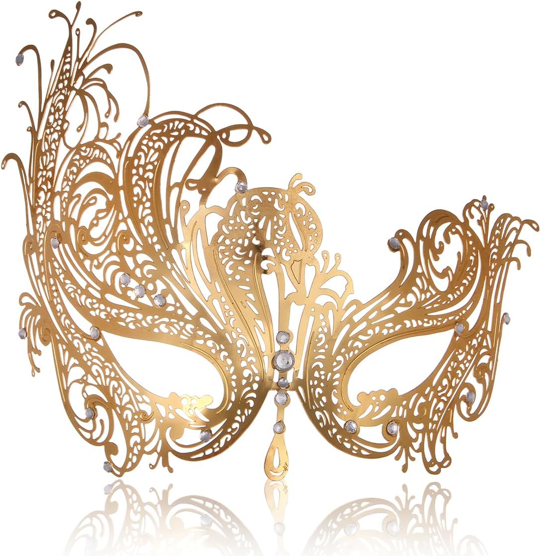 MYMENU Couple Masquerade Mask for Women Men Laser Cut Metal Mask Venetian Mask for Party Ball - Image 3