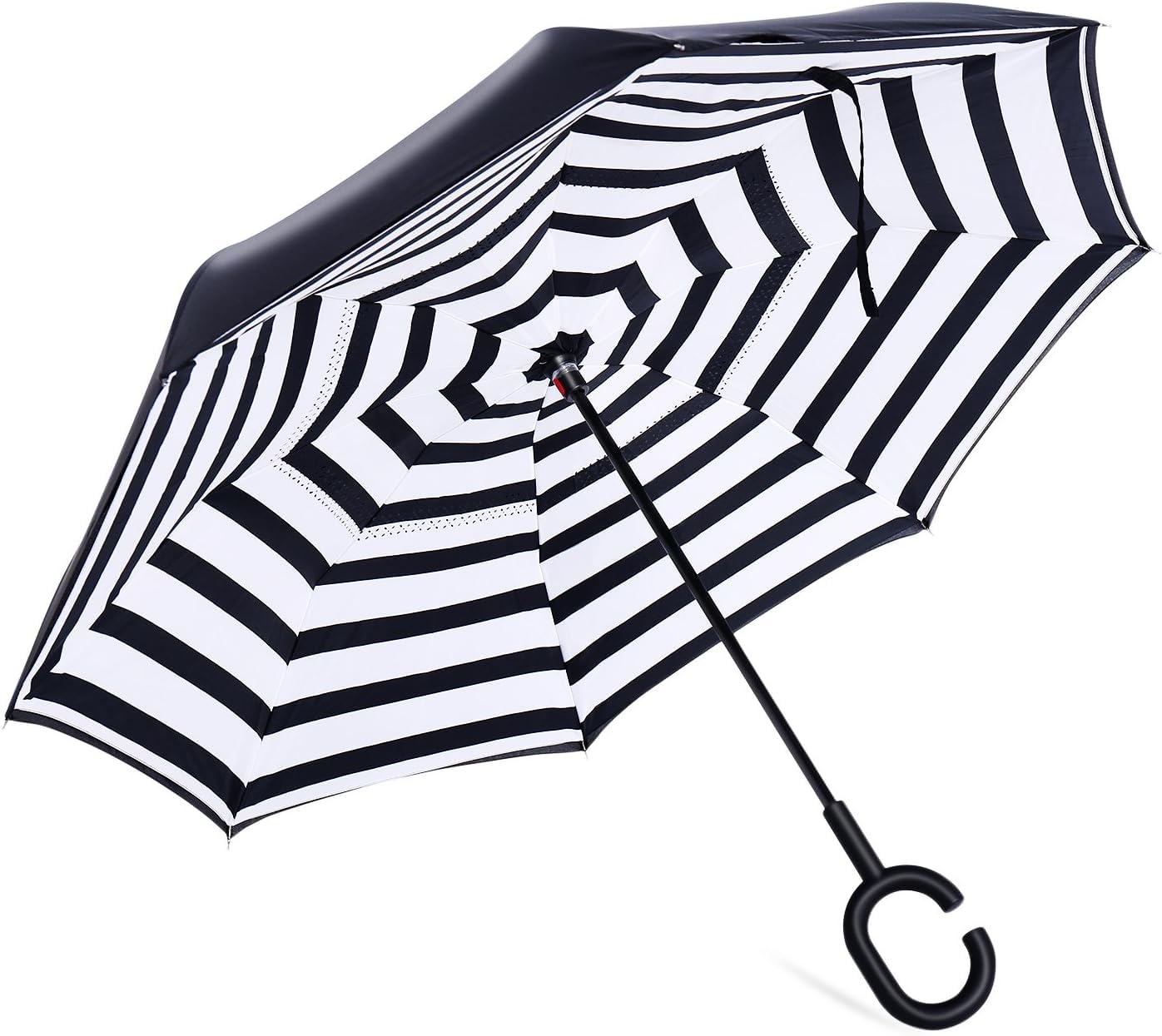 Parapluie inversé double couche anti-vent avec poignée en C ergonomique