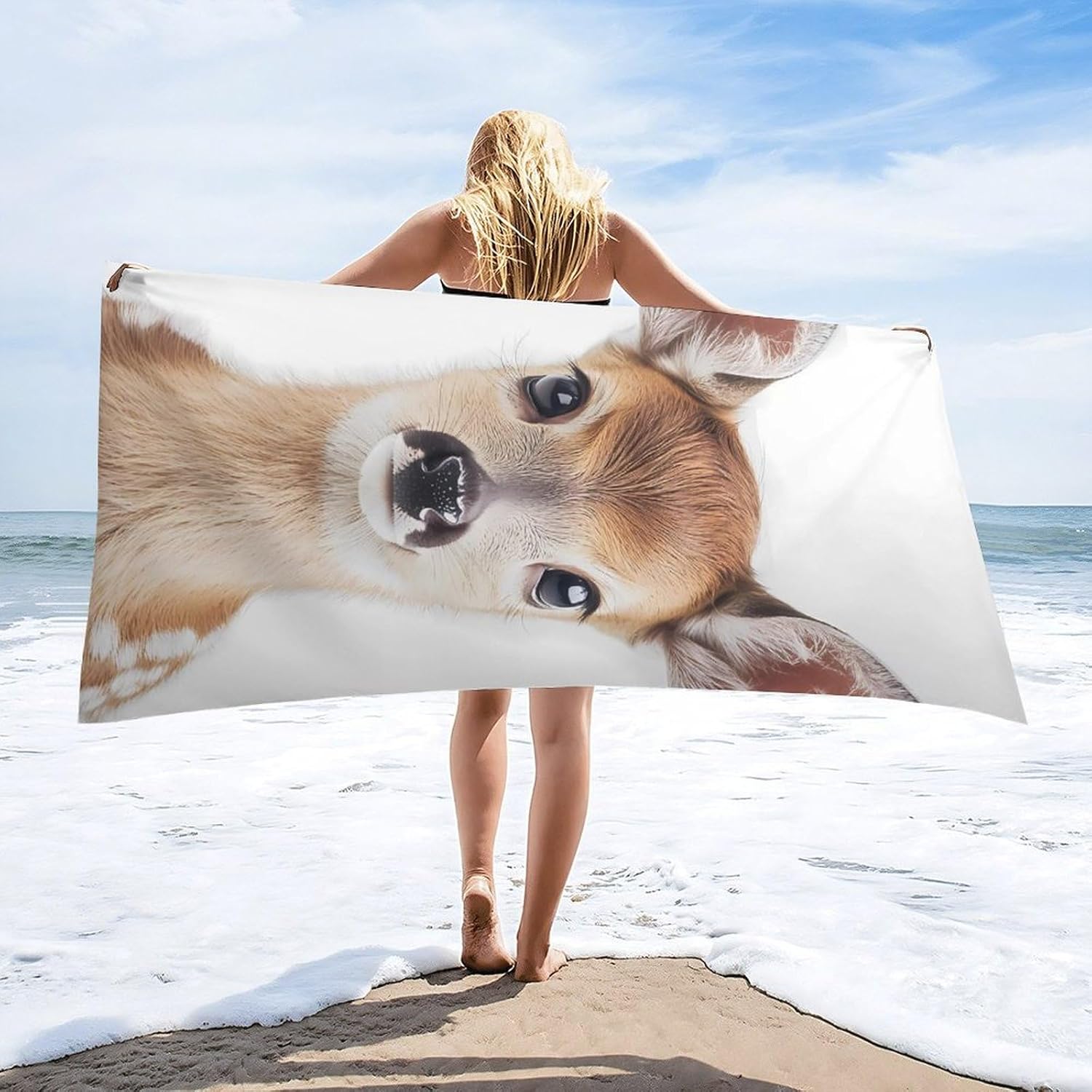Deer Portrait Beach Towels Oversized Jumbo Large Yoga Bath Towel for Pool Yoga Swim Body 160x80cm