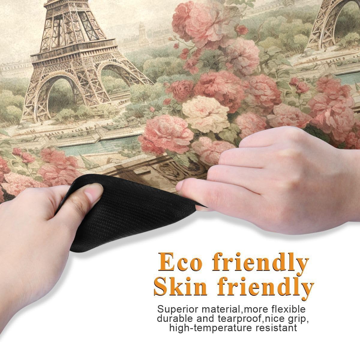 ALAZA Vintage Eiffel Tower Paris Flower Yoga Mat Non Slip Fitness Exercise Mat, Workout Mat for Yoga, Pilates and Floor Exercises