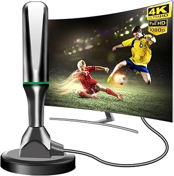 TV Antenna for Local Channels, OTA Antennas Indoor with Strong Magnetic Base & Iron Sheet for Easy Setup, 360 & 52.3 Miles Range Reception HD Antennas for TVs Indoor 4k- 9.59FT Cable