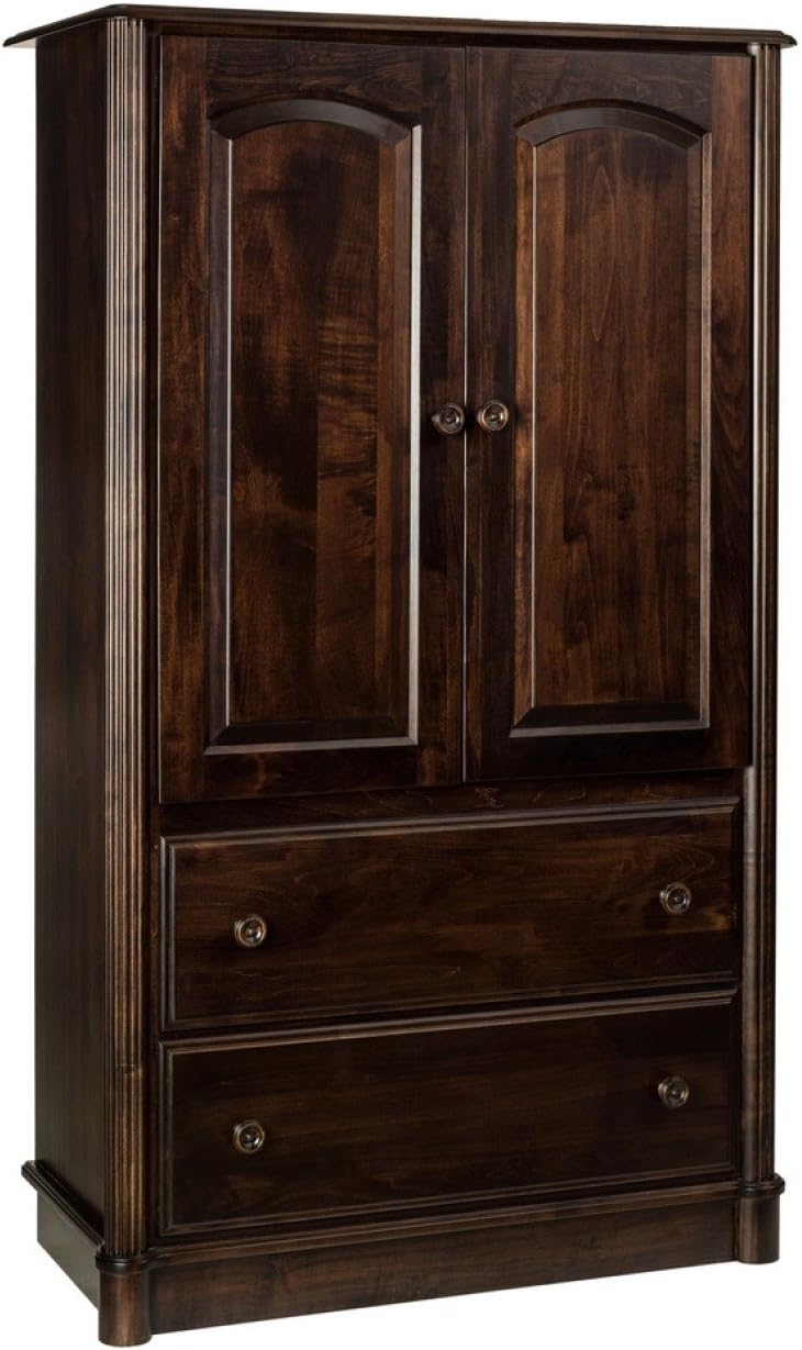 Veneto Armoire with 2 Adjustable Shelves and Removable Hanging Bar, 18 x 40 x 68-Inch, Natural