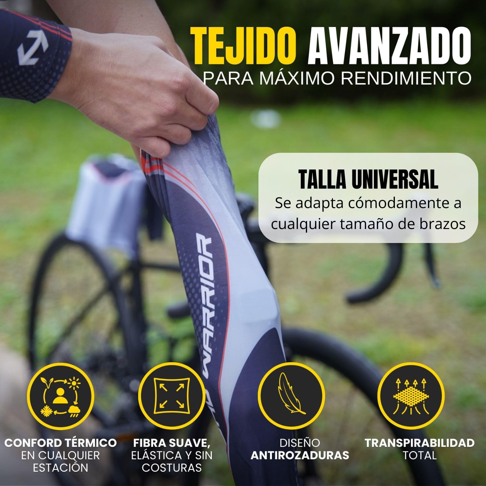 Mangas para Brazos con Tejido Inteligente Termoregulador, Manguitos Running Transpirables con Protección UV-SPF 50+