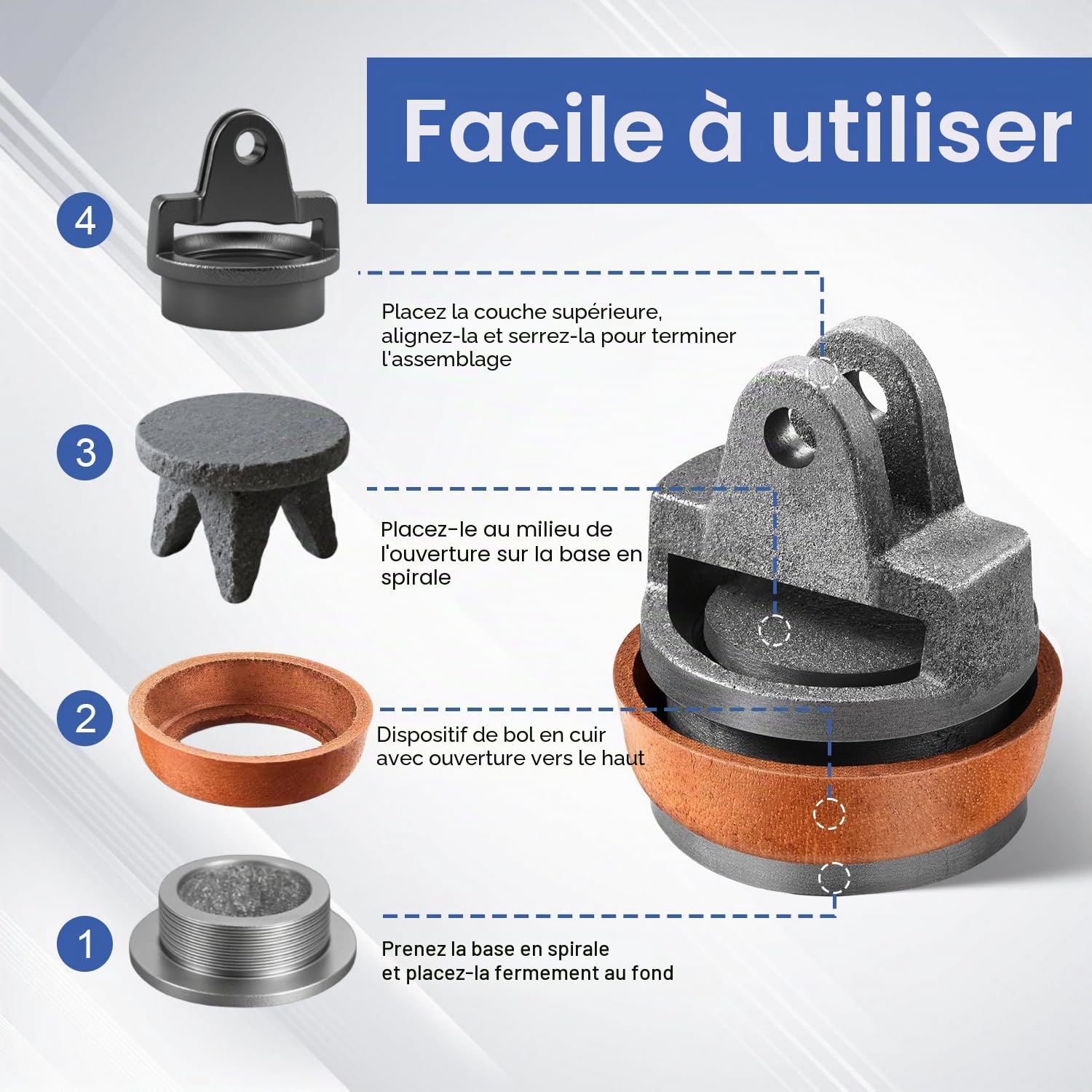 Piston pour Pompe à Bra de Type 75 Joint Perfectdraft Valve Perforée au Nez，Kit Joint Torique Pièces de Rechange pour Pompe a Eau Manuelle Convient pour les Jardins, les Puits et les Fontaines