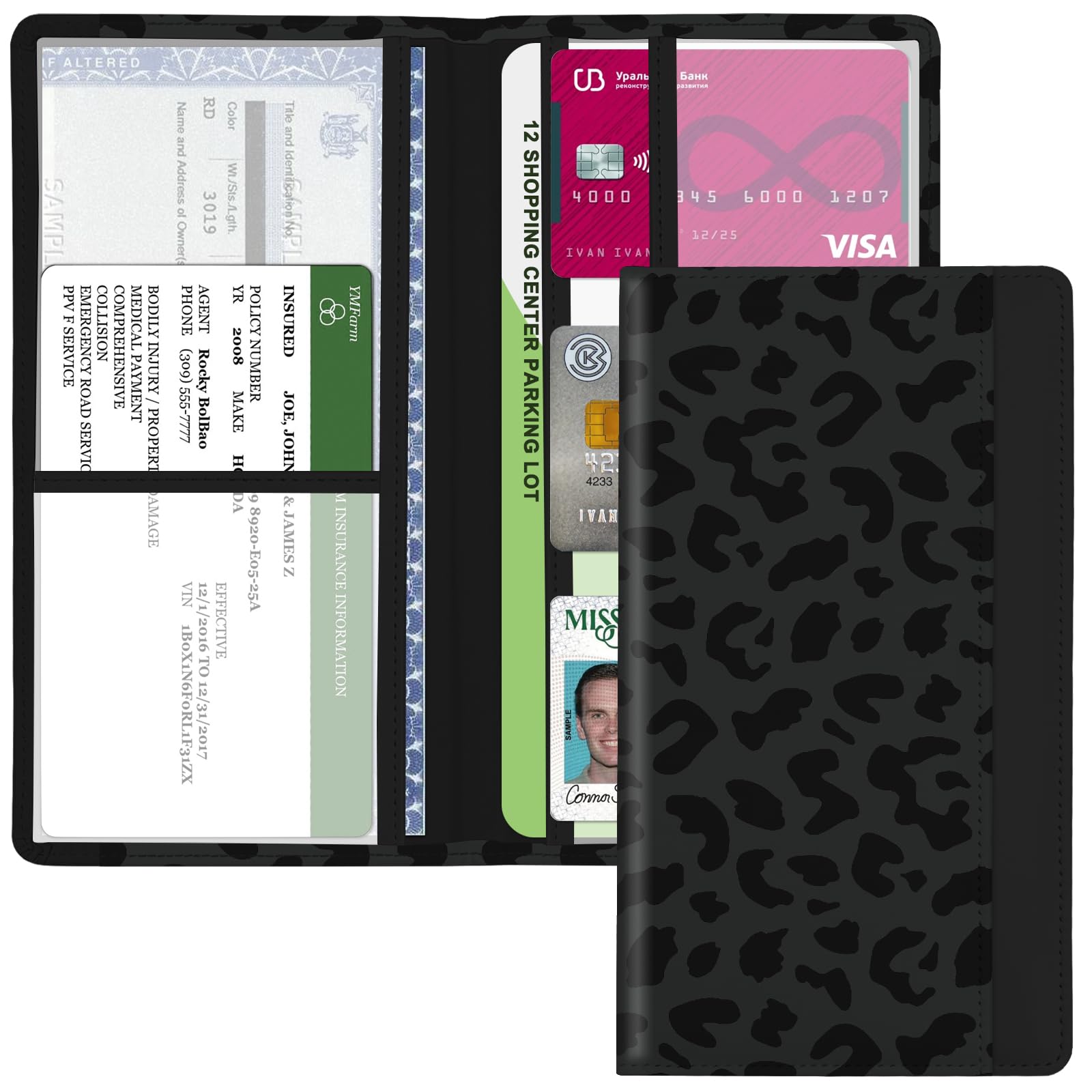 Car Registration and Insurance Holder with Magnetic Closure for License Cards and Documents All Vehicle Needs and Car