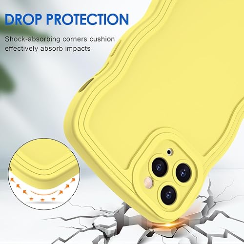 Miniatura 9 de Anuck Funda para iPhone 15 Pro, diseño de marco rizado para mujeres y niñas, bonita funda de teléfono estética de color liso, suave, flexible, TPU a