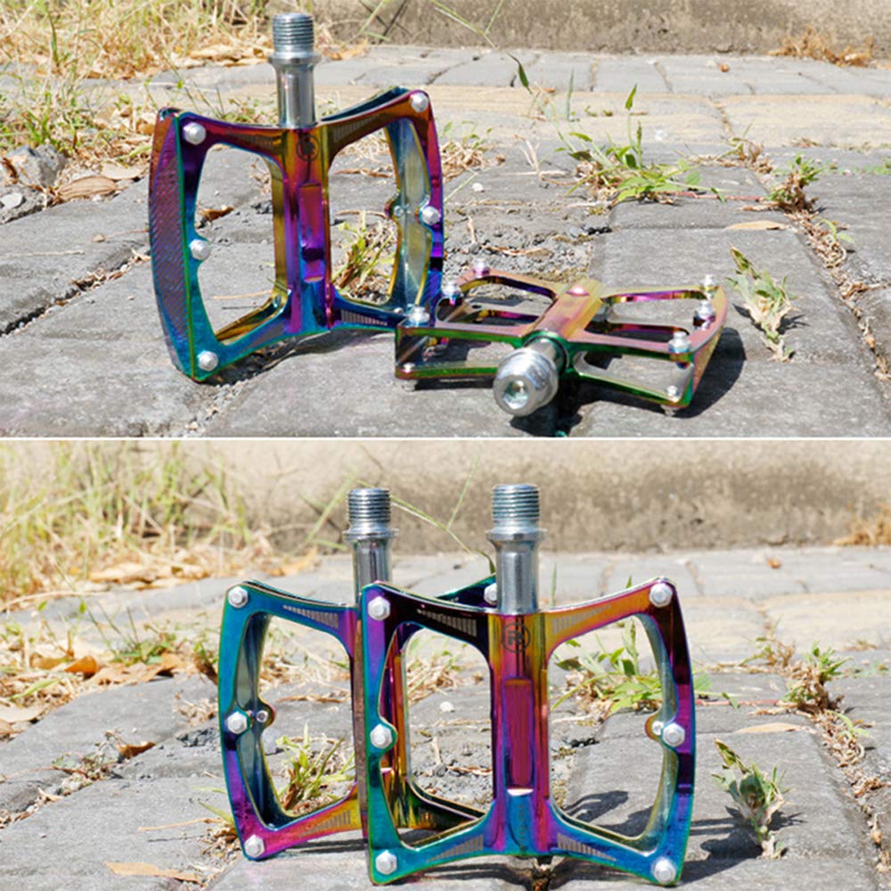 Regenbogen Mountainbike Pedale Buntes Fahrrad Rad Lager Fahrrad Pedal rutschfeste MTB Fahrradteile aus Aluminiumlegierung Sport & Freizeit