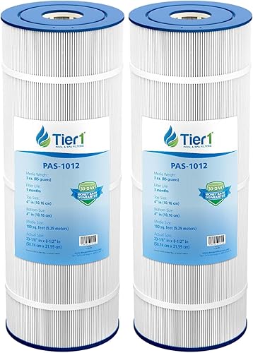 Tier1 Repuesto para cartucho de filtro de piscina Hayward C1100  Paquete de 2  Compatible con CX1100RE, Pleatco PA100, Unicel C-8610  23-516