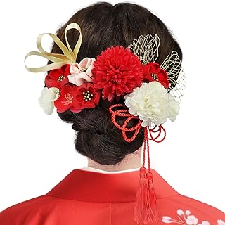 バドフラワー 髪飾り 浴衣 髪飾り ドライフラワー 水引と金箔 成人式 卒業式 金箔 和装 振袖 結婚式