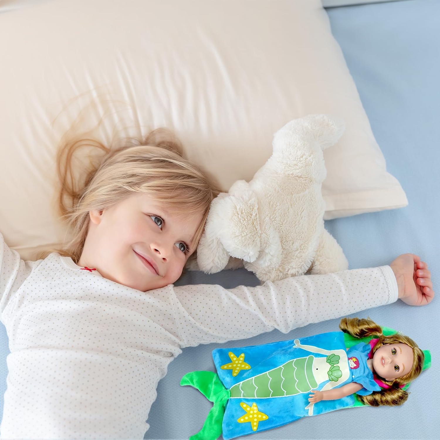 14 inch American Mermaid Doll Clothes and Doll Sleeping Bag Set Mermaid Dress for 14 inch Dolls Accessories for Kids Best Gifts