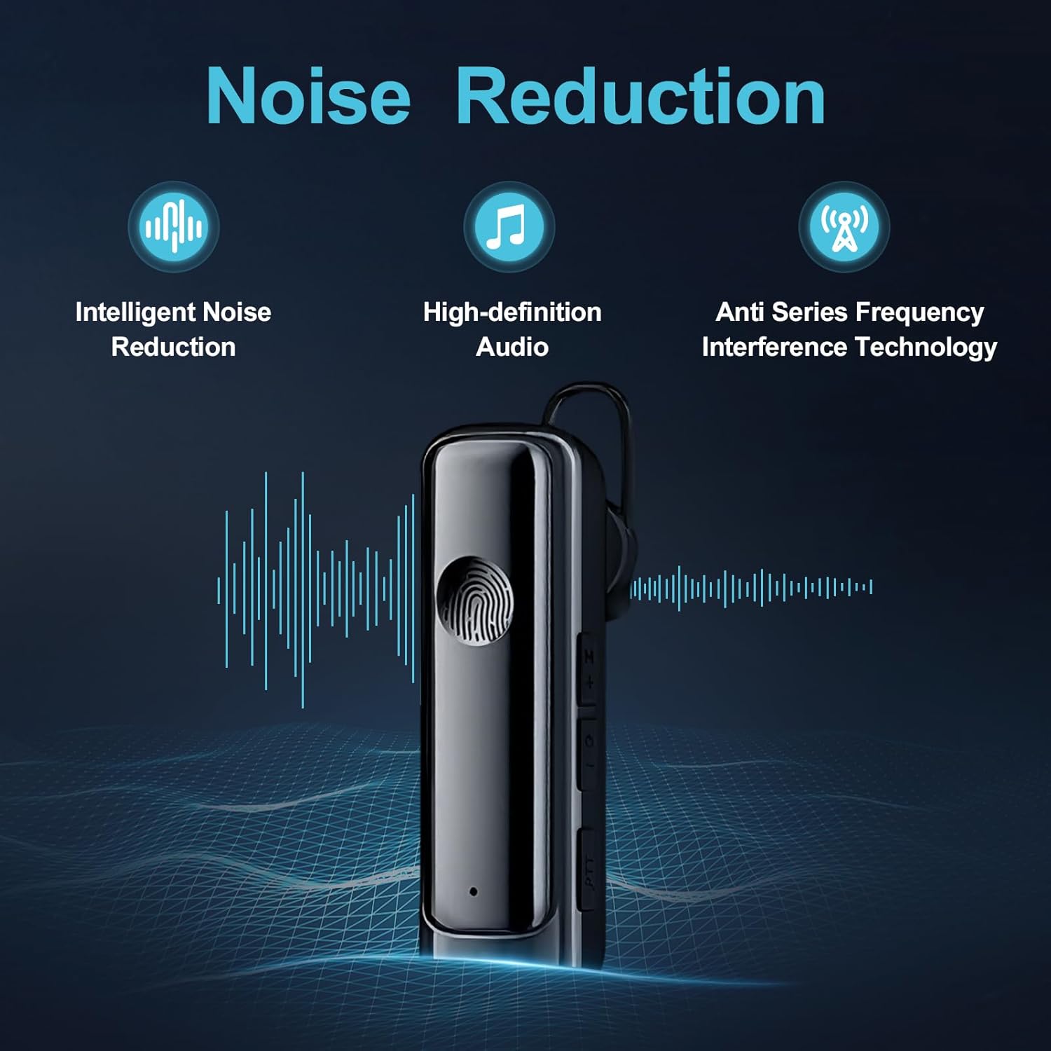 Mini Earhook Walkie Talkies Long Range, Small Walkie Talkies with Ultra-Compact 2-Way Radios & Type-C Charging, Hand-Free Communication for Business & Teamwork, Restaurants, Baseball(2 Pack)