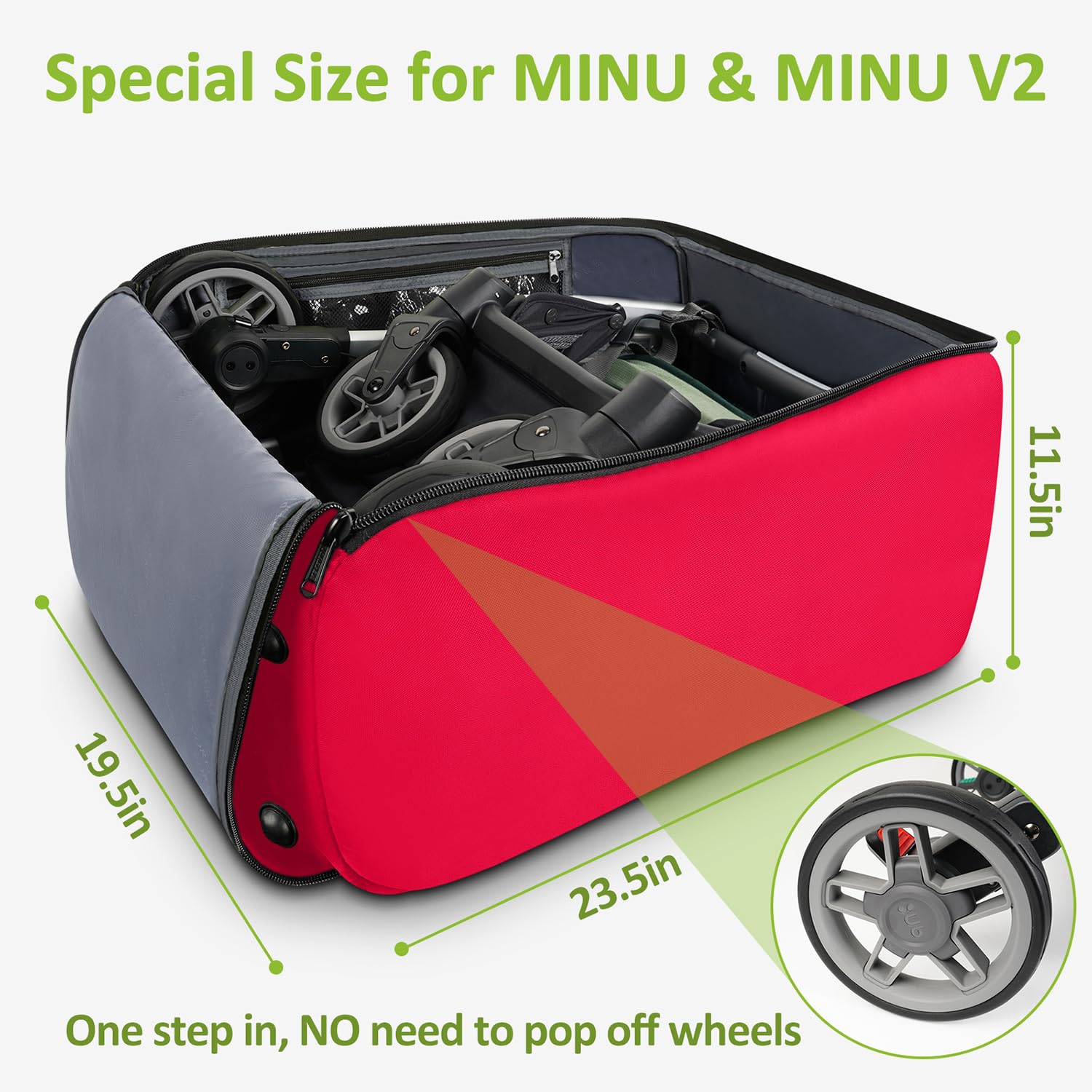 Padded Stroller Bag for Airplane Compatible with UPPAbaby MINU V2 and