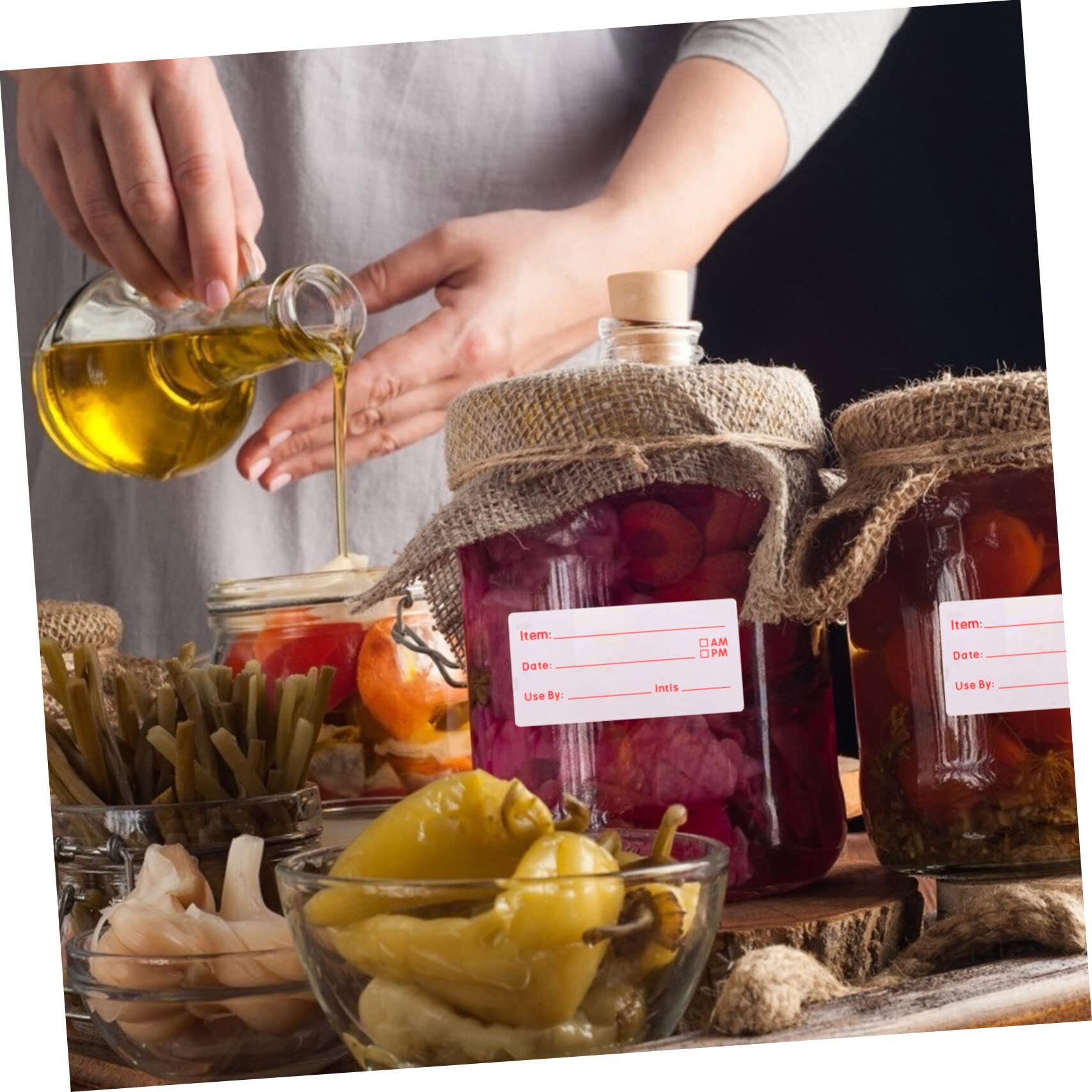 Tofficu 3 Etichette Per Alimenti Etichette Per Data Produzione Adesivi Scrivibili Per e Conservazione Resistenti Facili Applicare e Rimuovere Per Barattoli e Contenitori Stoccaggio